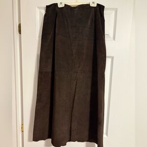 Danielle Long Brown Suede Skirt